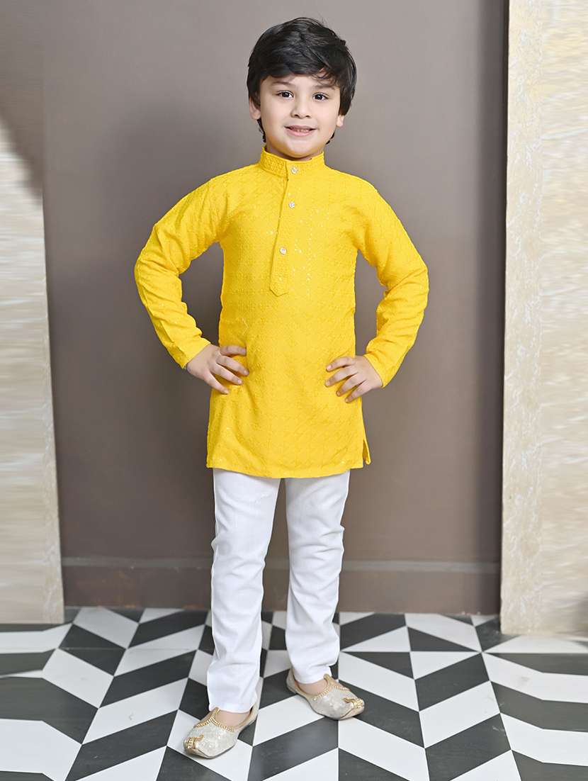 boys mandarin neck kurta payjama ethnic wear set