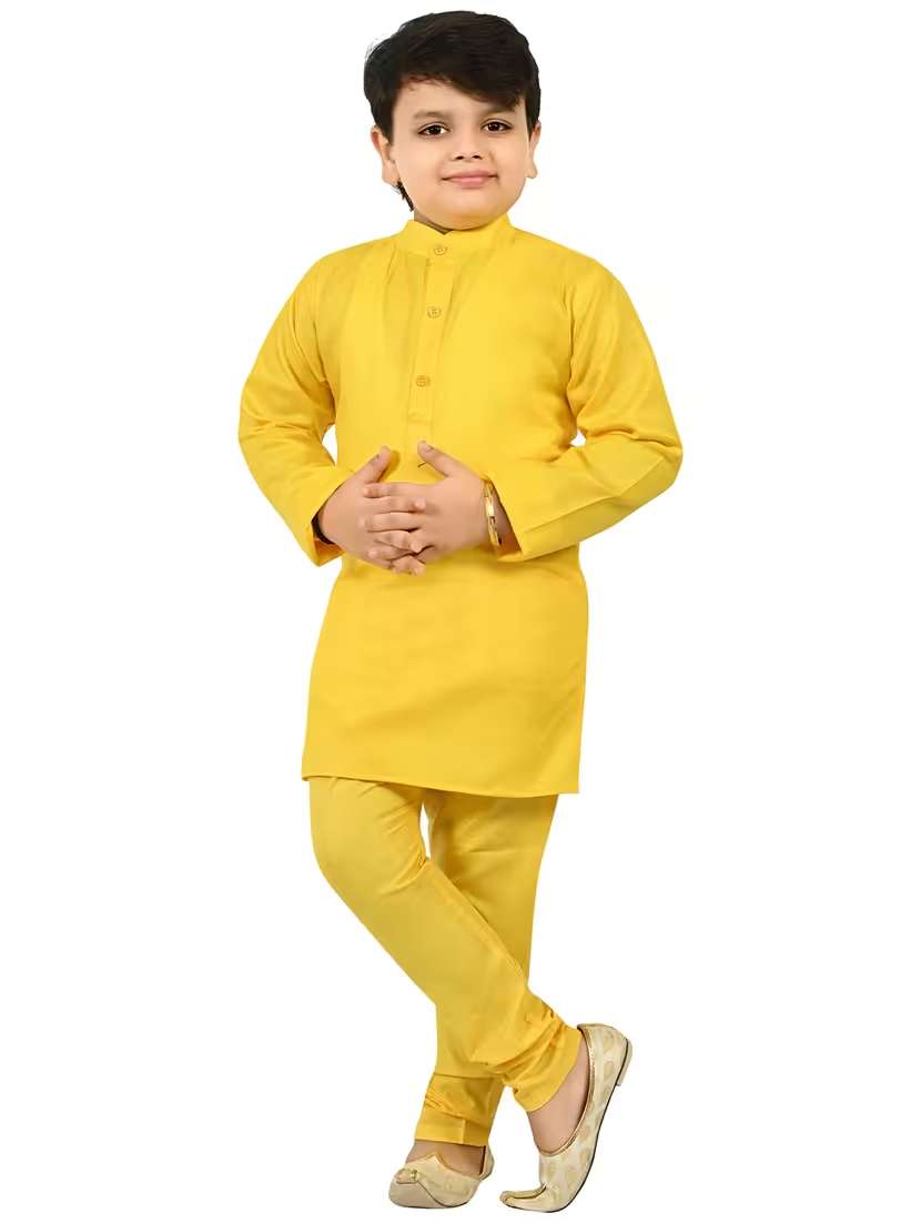 boys self design mandarin neck ethnic wear set - 21623002 -  Standard Image - 1