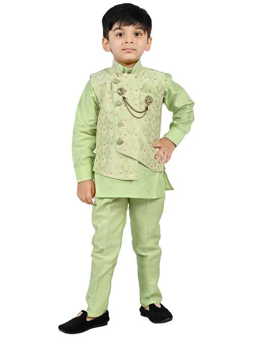 boys self design mandarin neck ethnic wear set - 21623027 -  Standard Image - 0