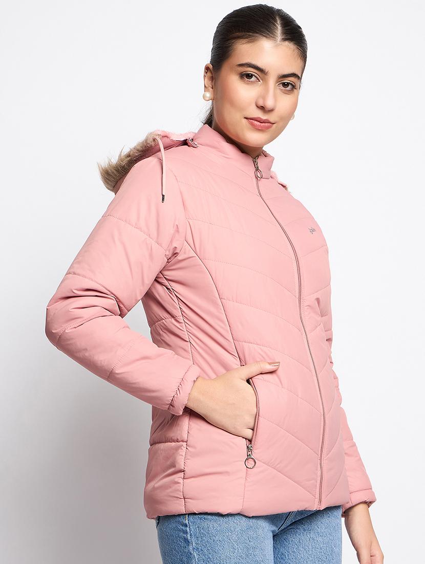 women long sleeves solid quilted jacket - 21623049 - Standard Image - 1