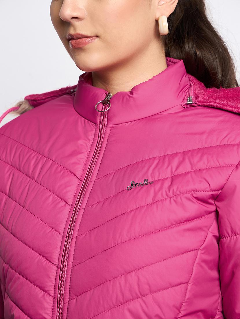 women long sleeves solid quilted jacket - 21623054 - Standard Image - 4