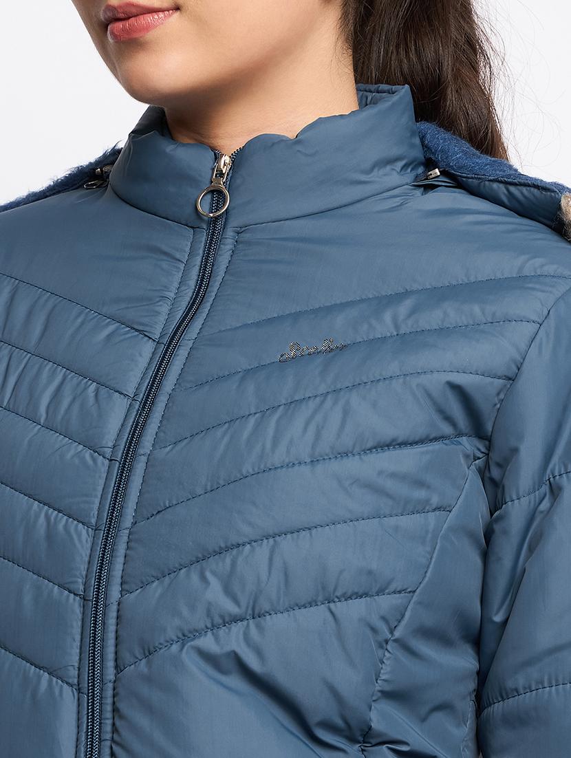 women long sleeves solid quilted jacket - 21623057 - Standard Image - 4