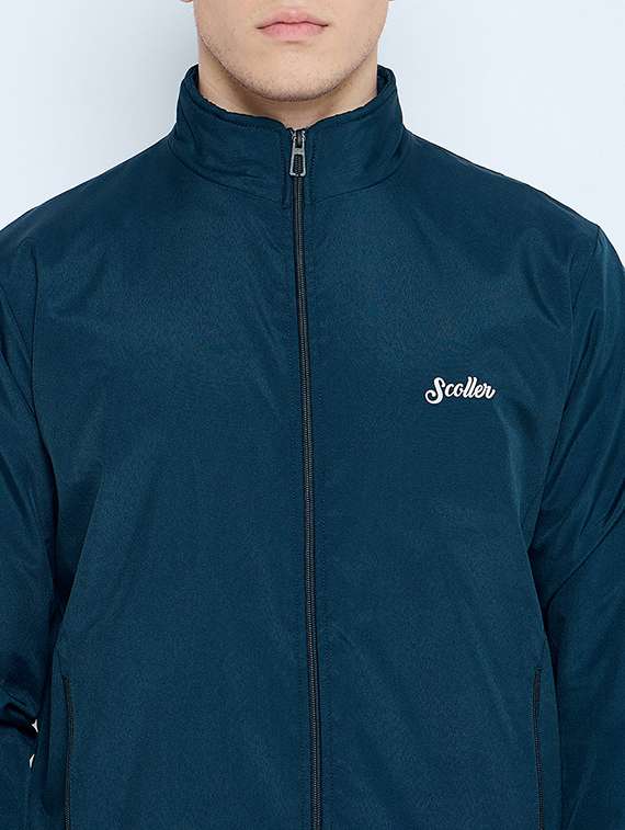 men solid mock neck wincheater - 21623058 - Standard Image - 4