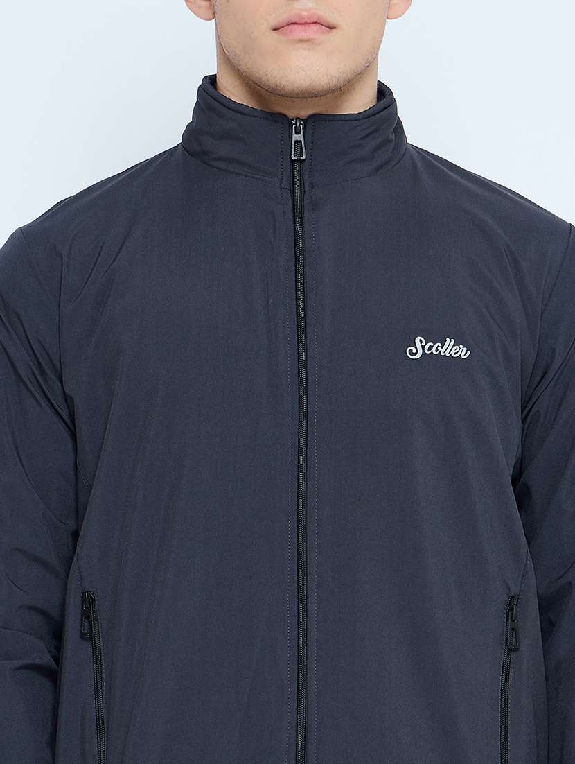 men solid mock neck wincheater - 21623059 - Standard Image - 4