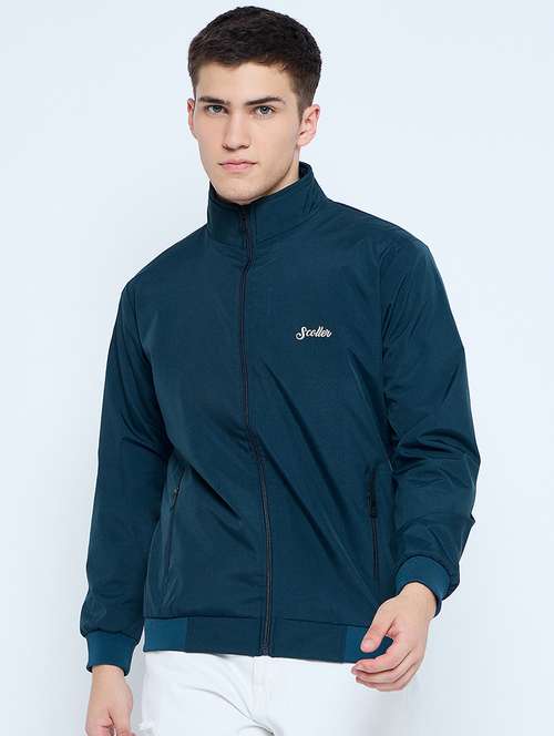 men solid mock neck wincheater - 21623063 - Standard Image - 0