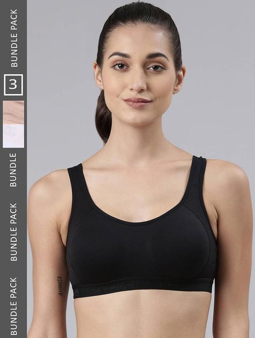women pack of 3 solid sports bra - 21623766 -  Standard Image - 0