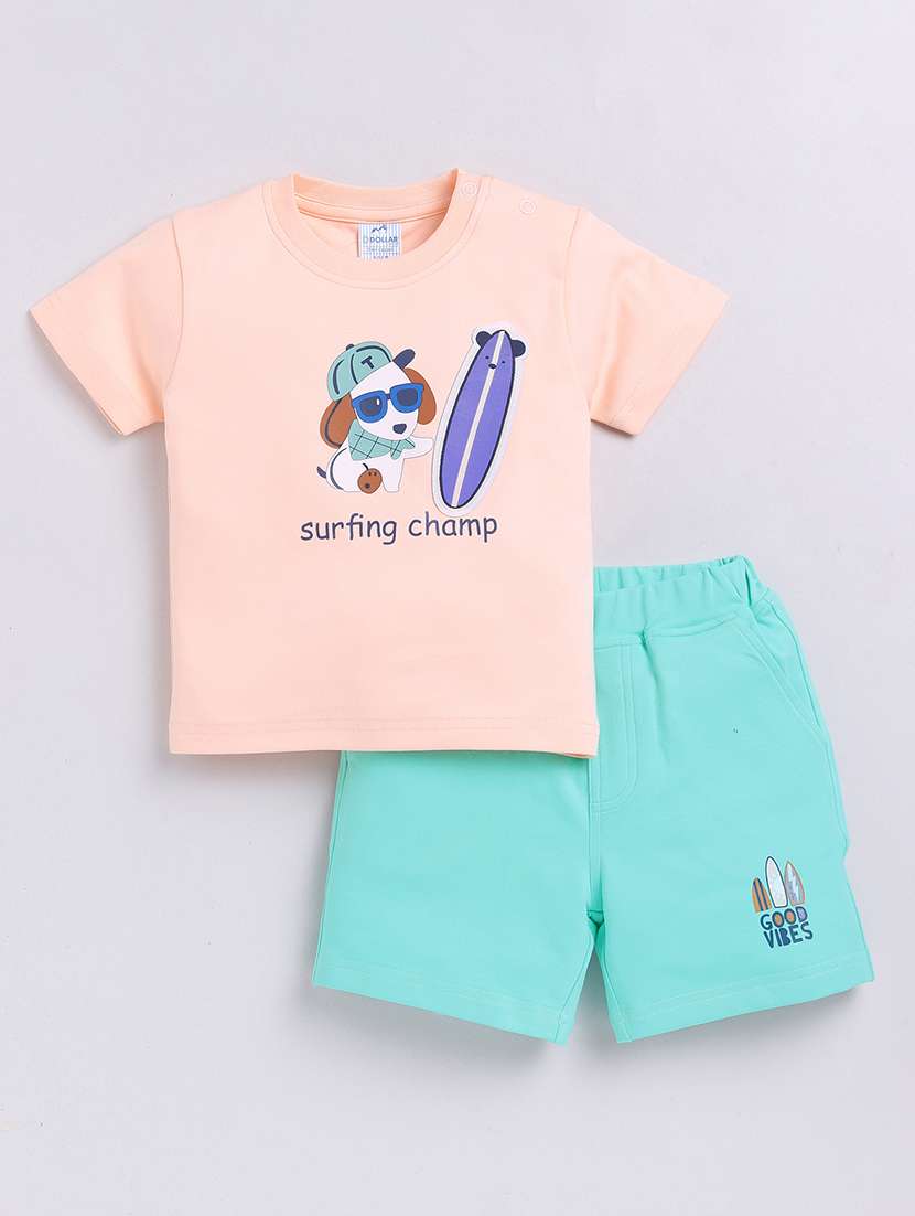 boys printed shorts set