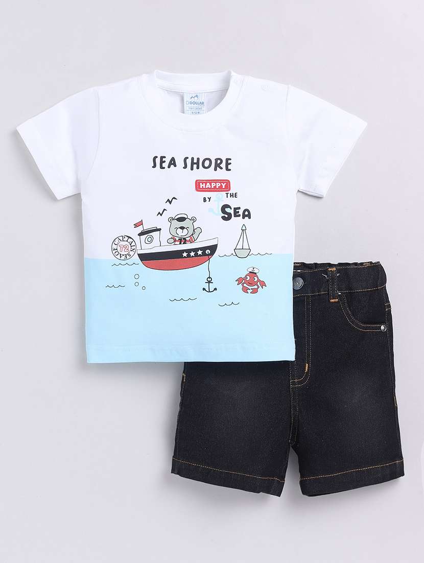boys printed shorts set