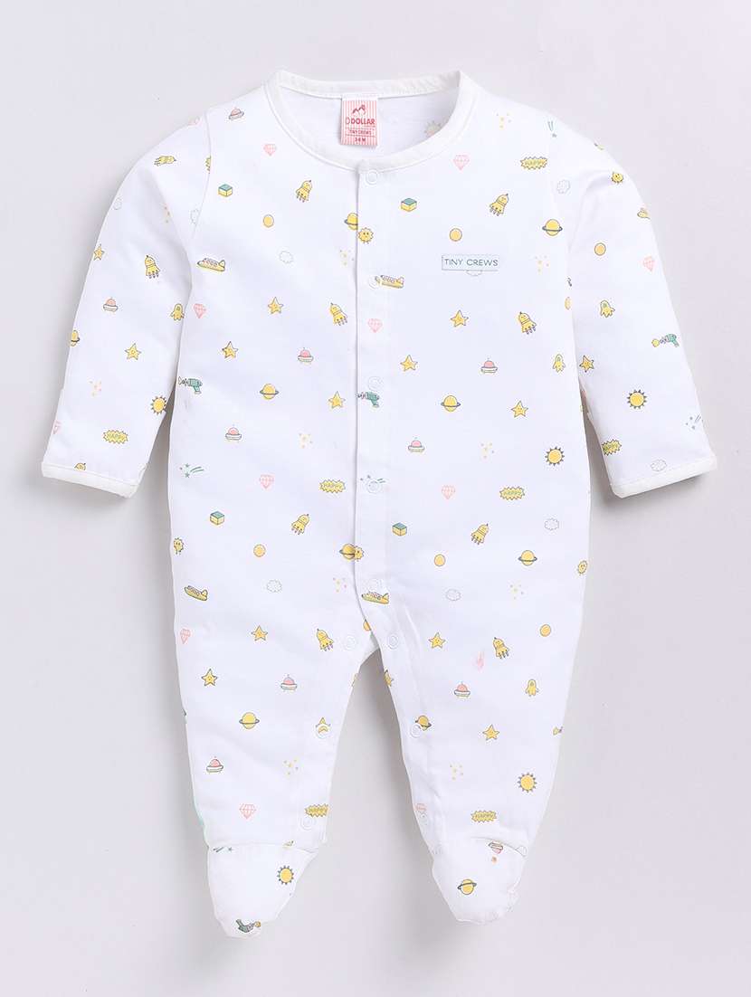 kids printed long sleeve romper