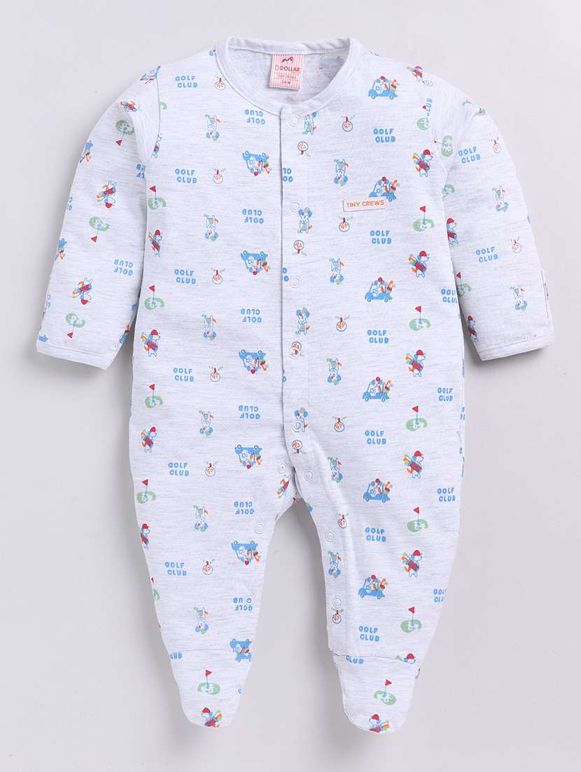 kids printed long sleeve romper