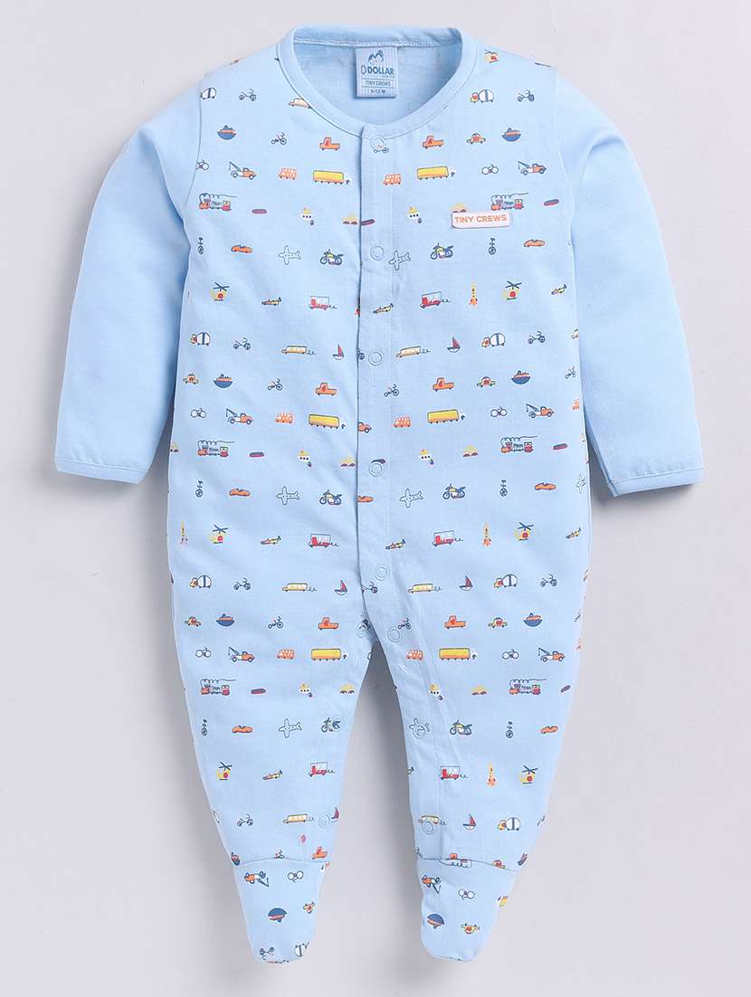 kids printed long sleeve romper