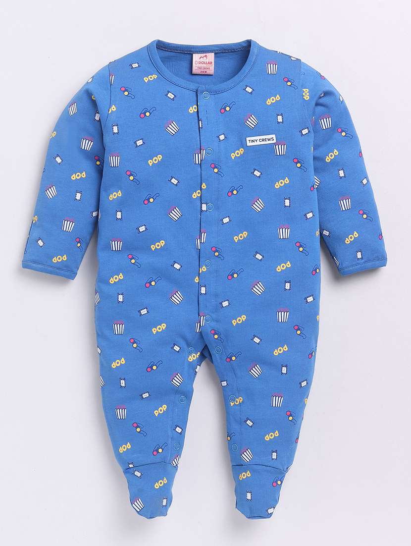 kids printed long sleeve romper