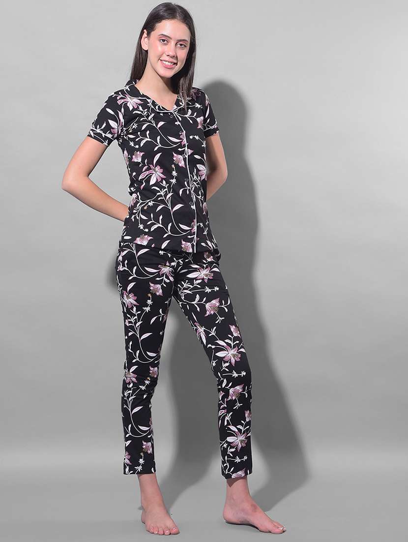 women printed pyjama nightwear set - 21624287 -  Standard Image - 1