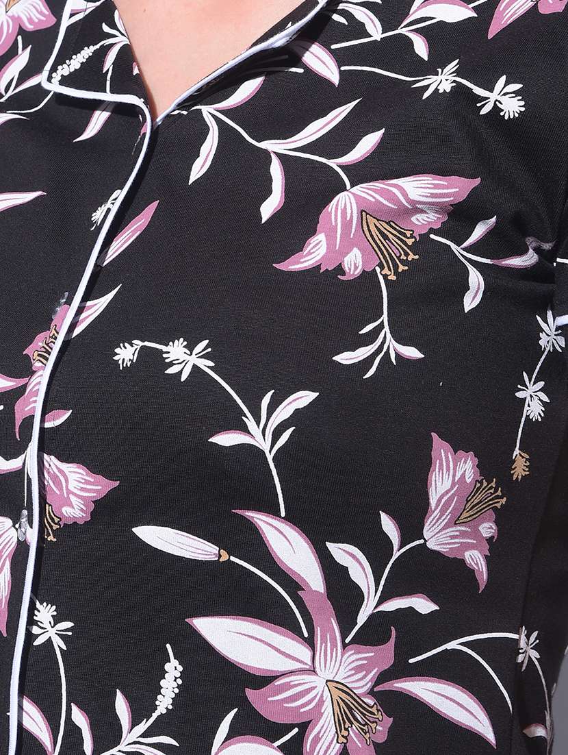 women printed pyjama nightwear set - 21624287 -  Standard Image - 4