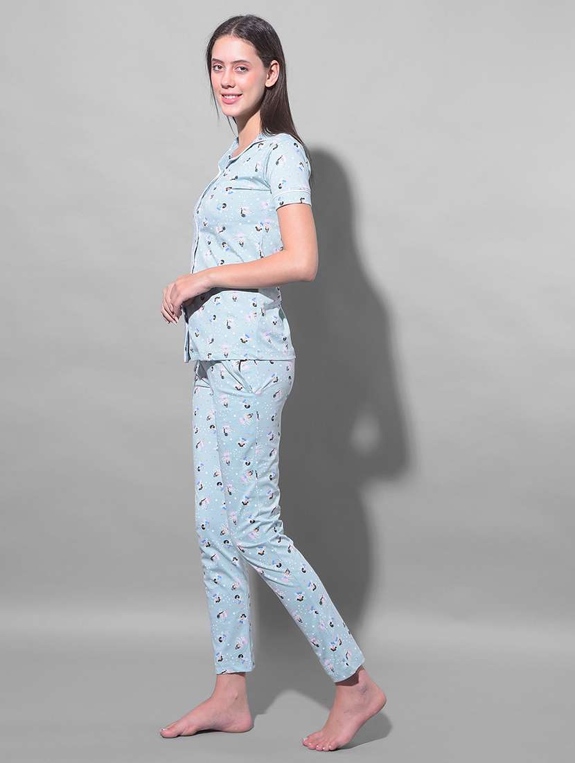 women printed pyjama nightwear set - 21624289 -  Standard Image - 1