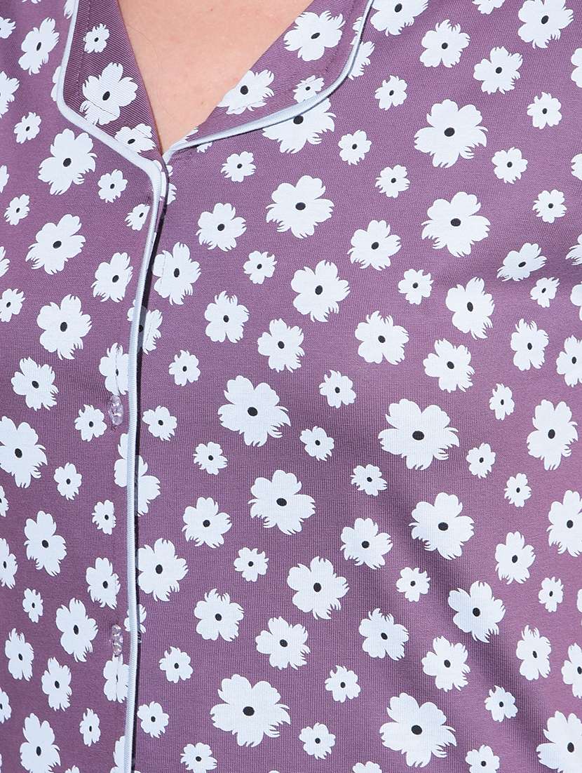 women printed pyjama nightwear set - 21624292 -  Standard Image - 4