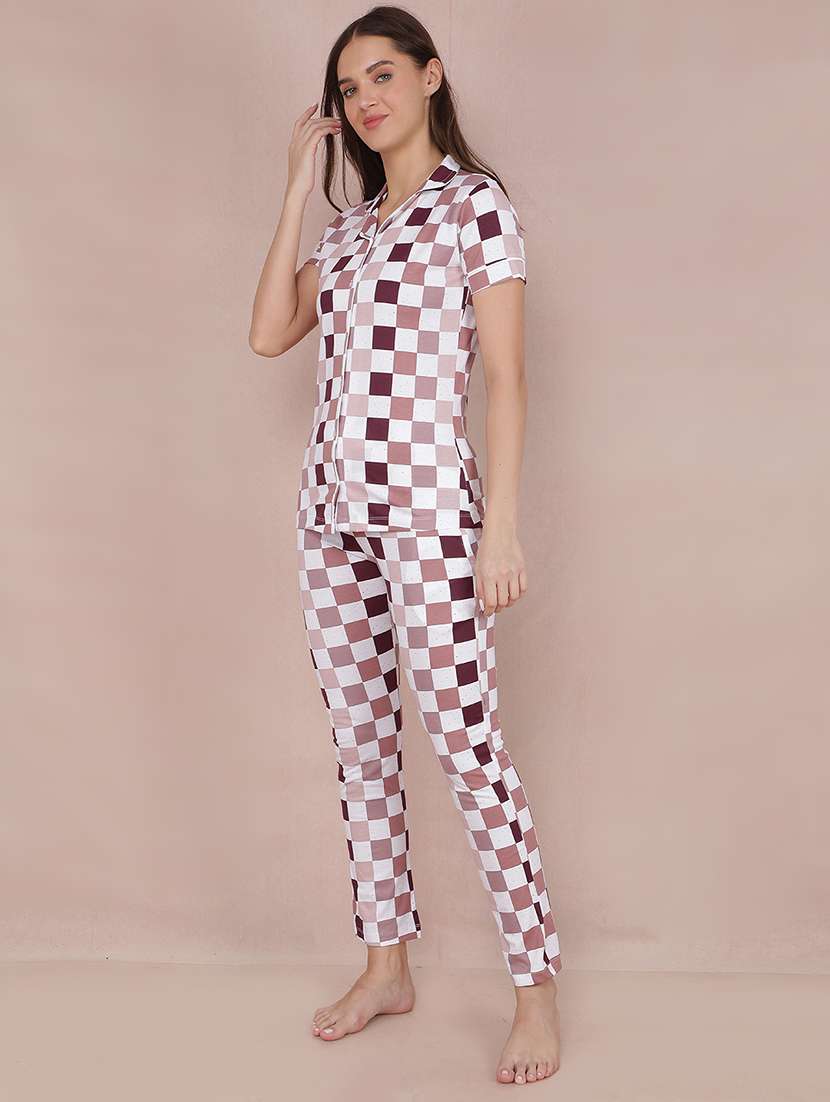 women printed pyjama nightwear set - 21624295 -  Standard Image - 1