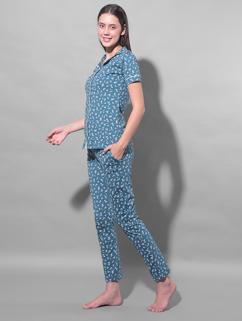 women printed pyjama nightwear set - 21624305 - Standard Image - 1