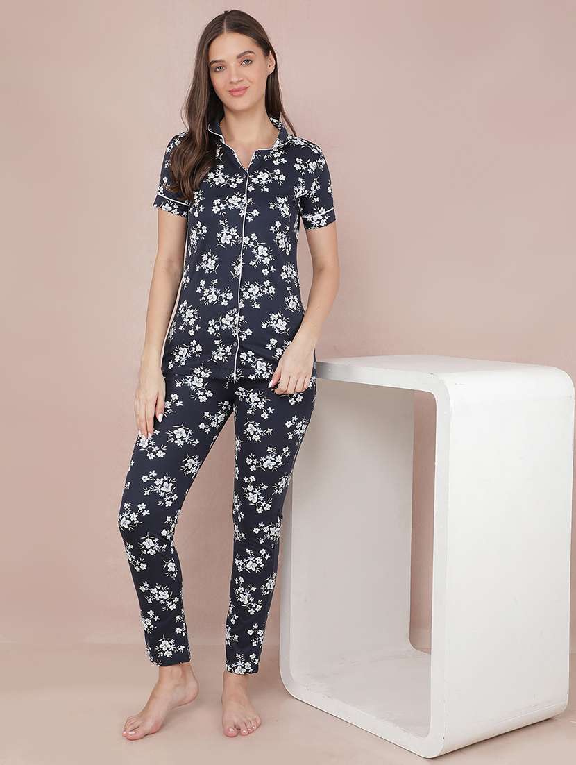 women printed pyjama nightwear set - 21624307 -  Standard Image - 4