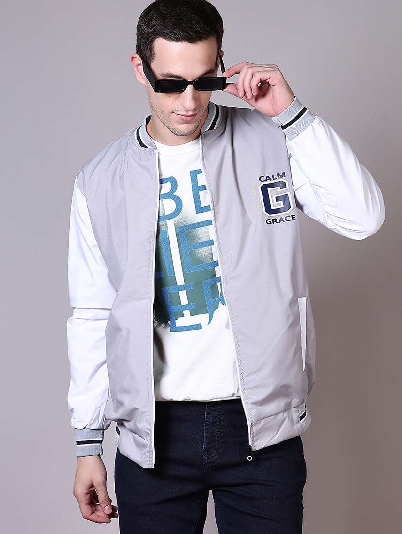 men color block long sleeve varsity jacket - 21624383 -  Standard Image - 1