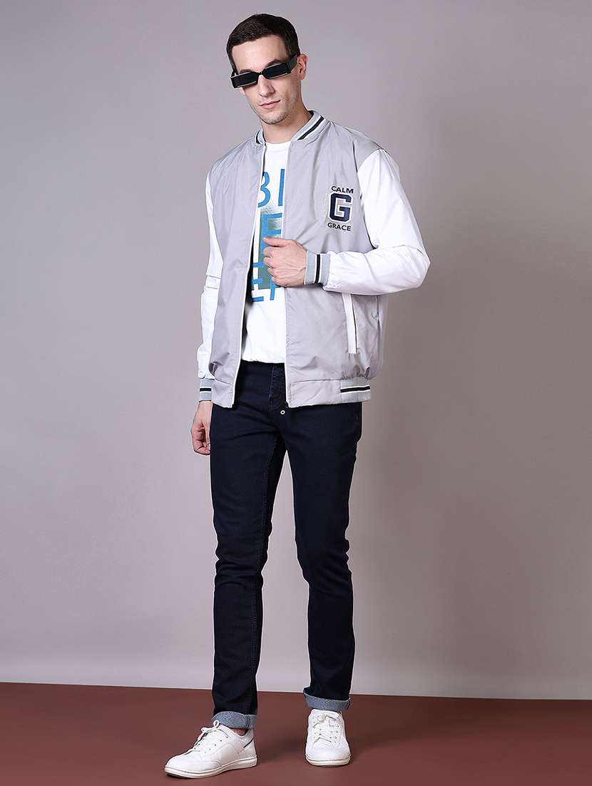 men color block long sleeve varsity jacket - 21624383 -  Standard Image - 4