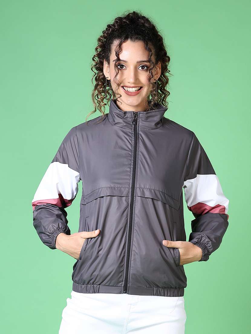 women color blocked windcheater jacket