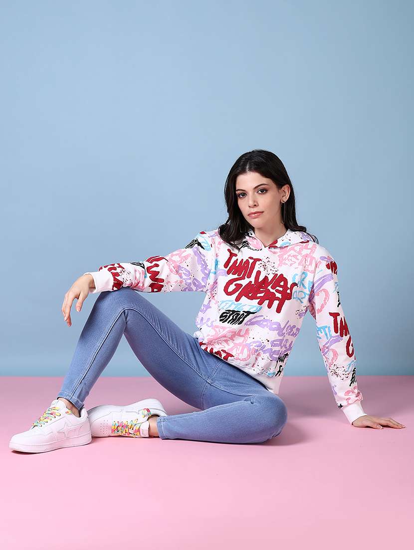 women all over print hooded sweatshirt - 21624425 -  Standard Image - 4