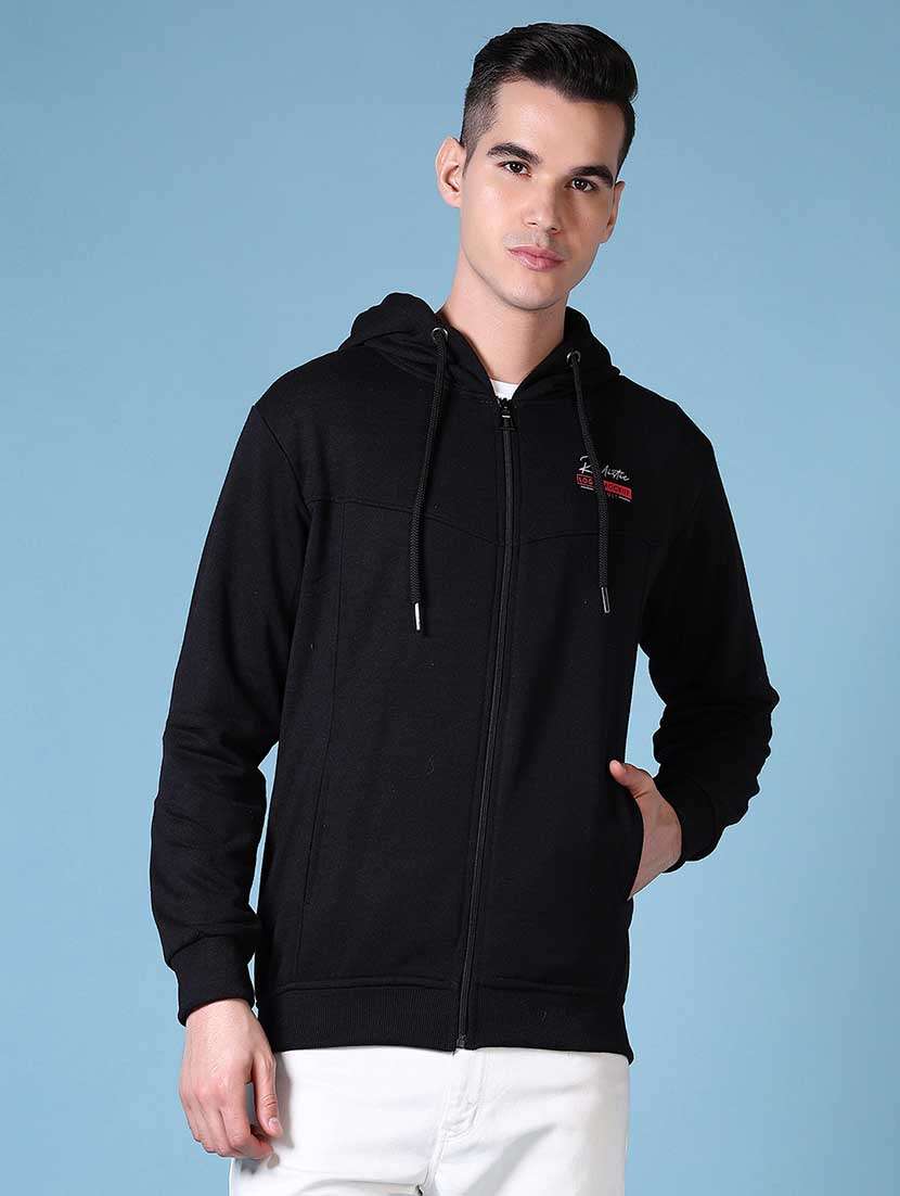 men long sleeve regular fit hooded sweatshirt