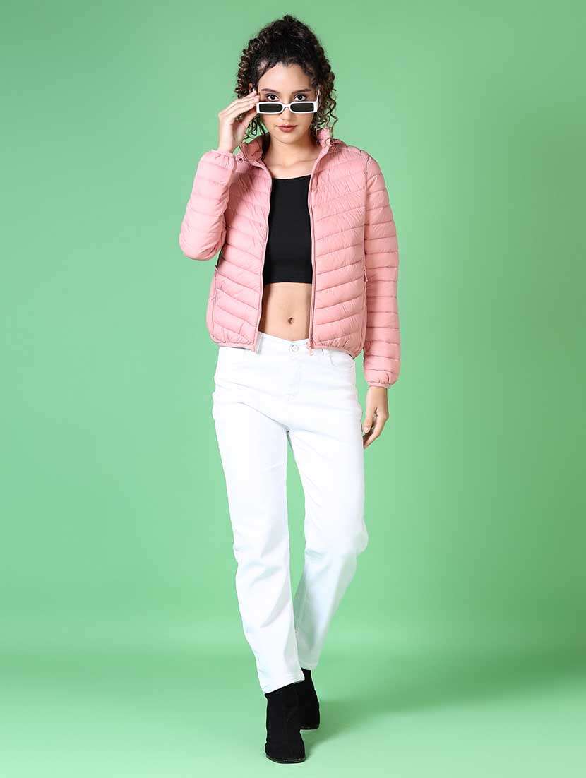 women solid long sleeve quilted jacket - 21624551 -  Standard Image - 4