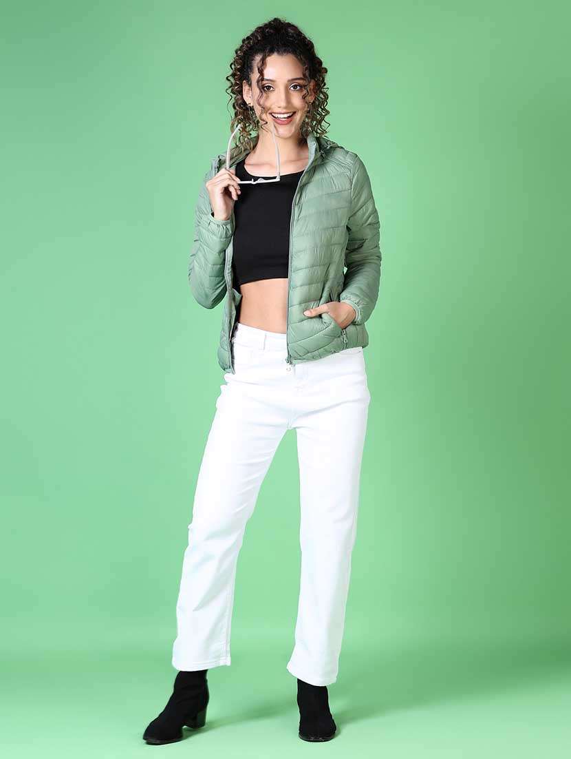 women solid long sleeve quilted jacket - 21624554 -  Standard Image - 4