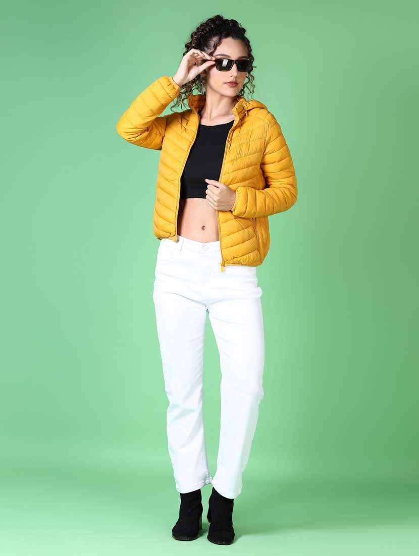 women solid long sleeve quilted jacket - 21624555 -  Standard Image - 4