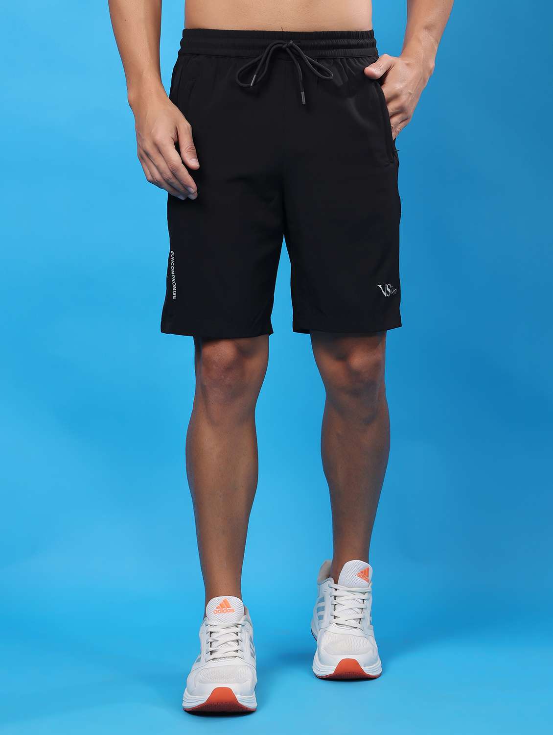 men regular fit solid sports shorts