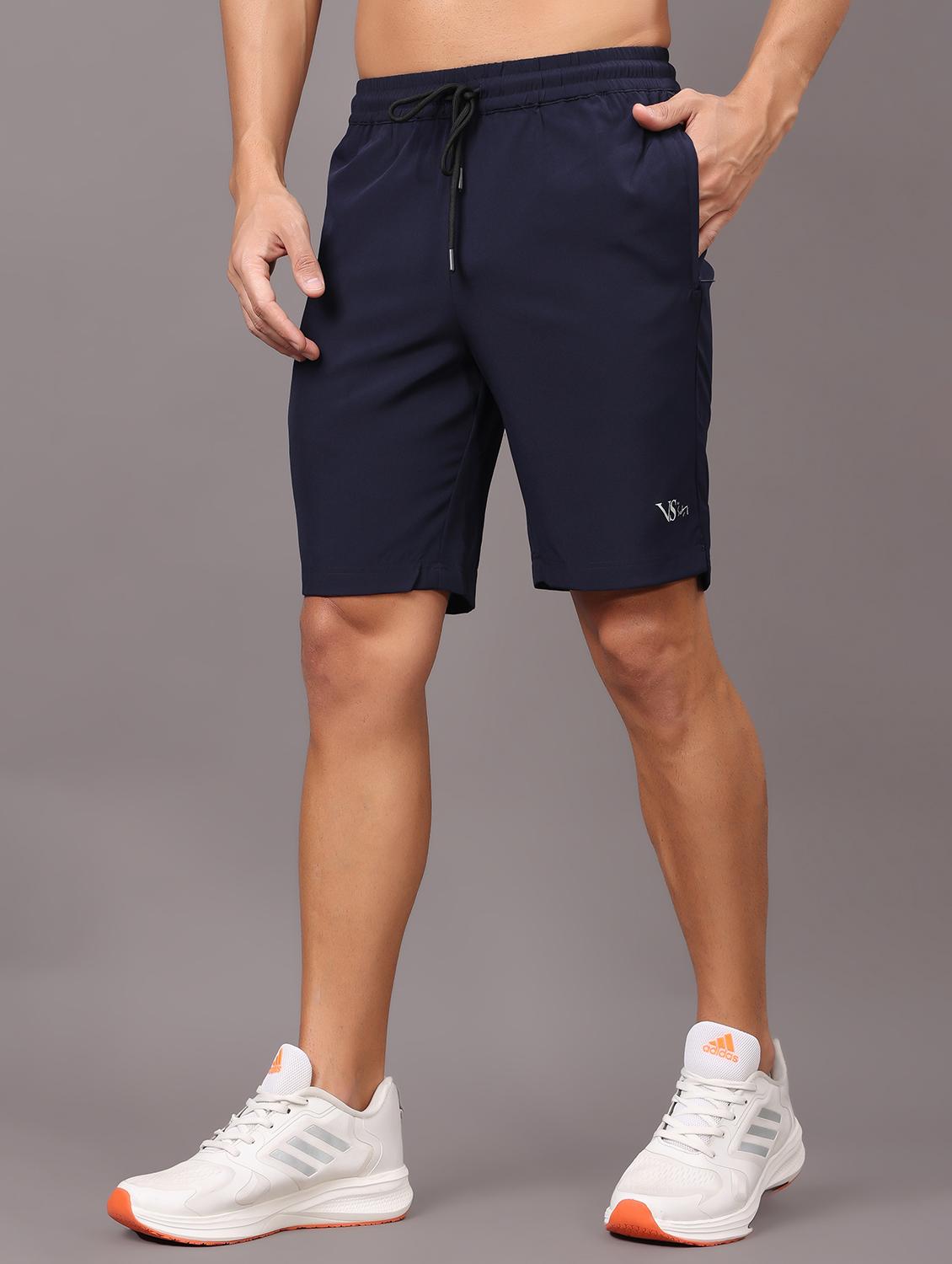 men navy blue solid shorts - 21624838 - Standard Image - 1