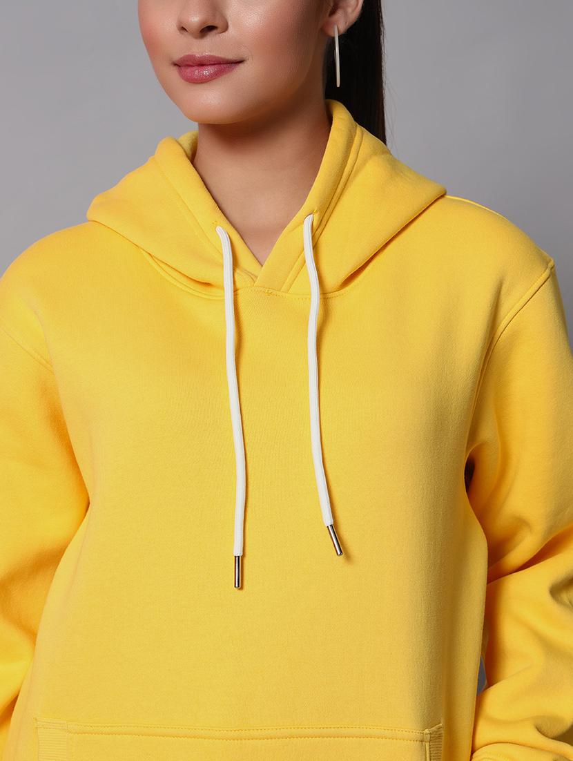 women plain hood neck oversized long sleeve sweatshirt - 21624896 - Standard Image - 4