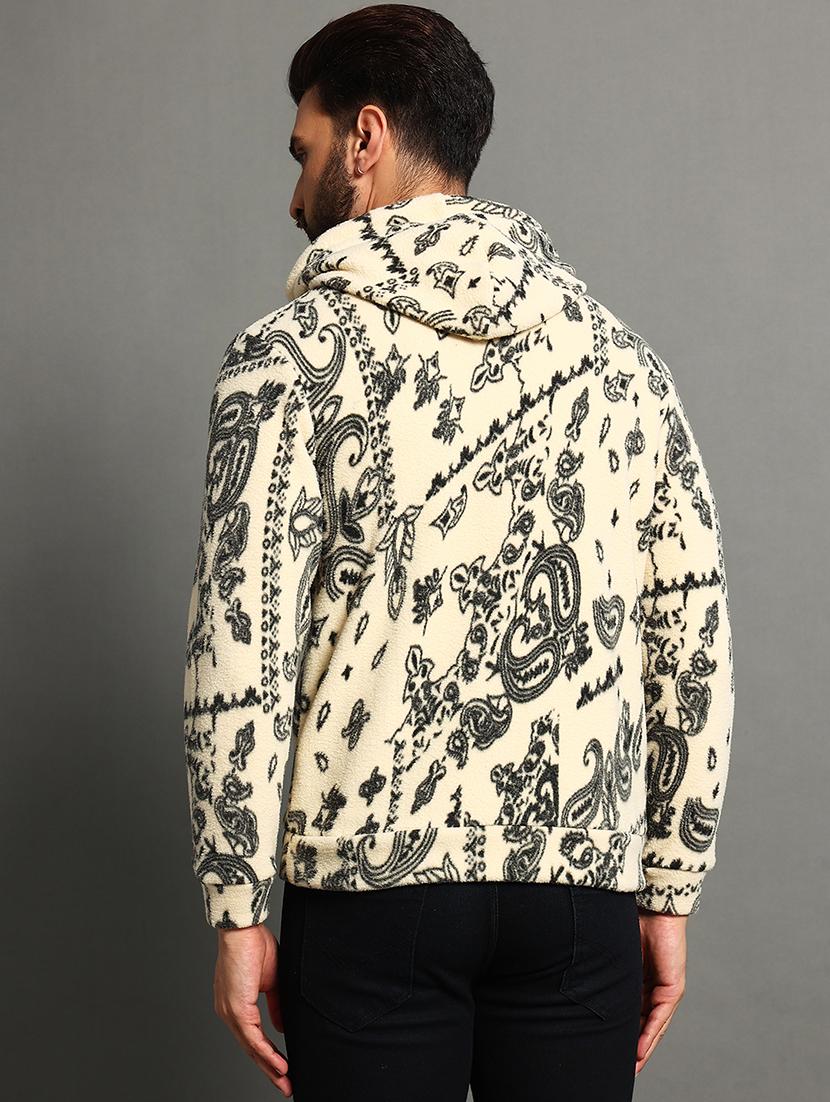 men slim fit printed long sleeve hood neck sweatshirt - 21624937 - Standard Image - 1