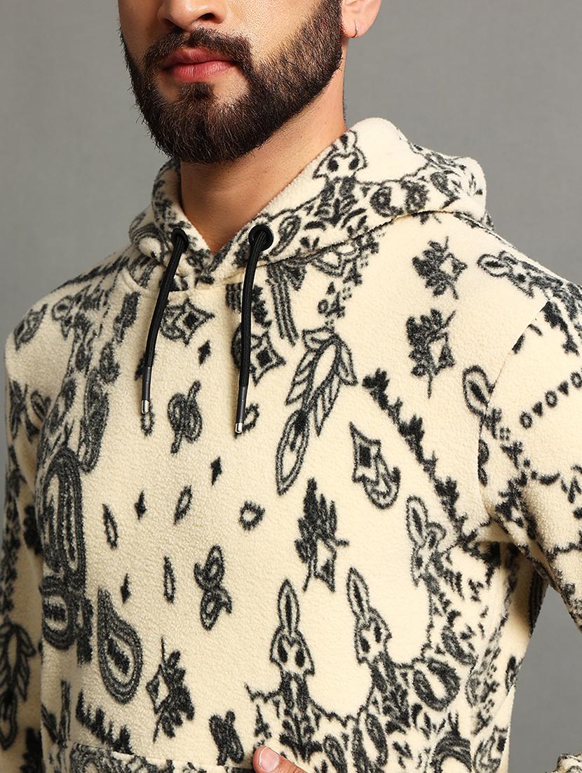 men slim fit printed long sleeve hood neck sweatshirt - 21624937 - Standard Image - 4