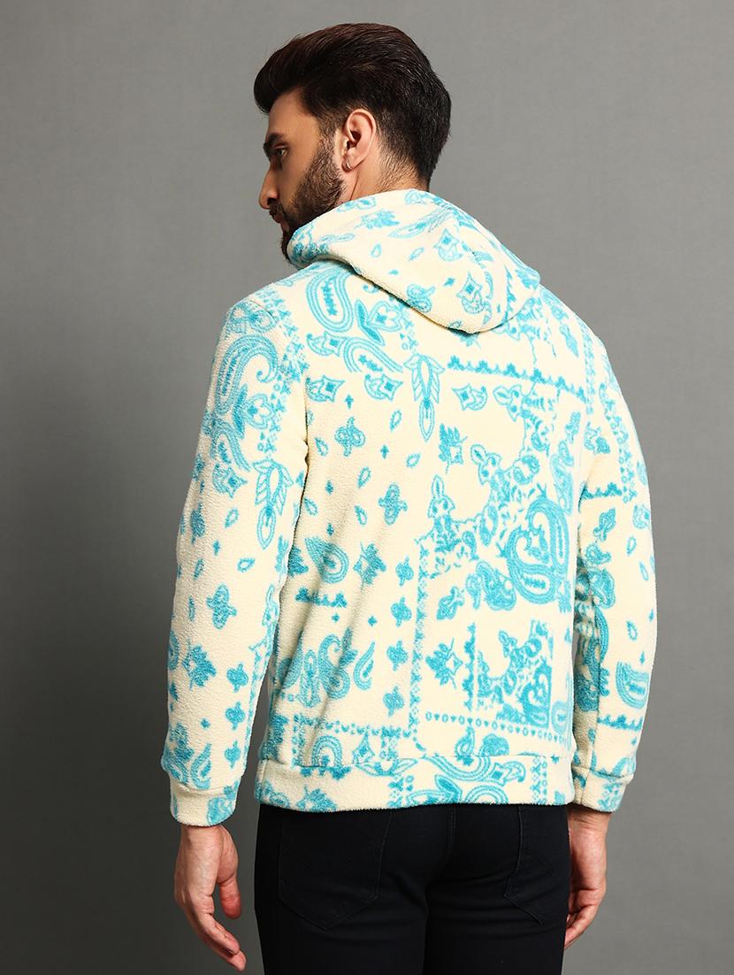 men slim fit printed long sleeve hood neck sweatshirt - 21624938 -  Standard Image - 1