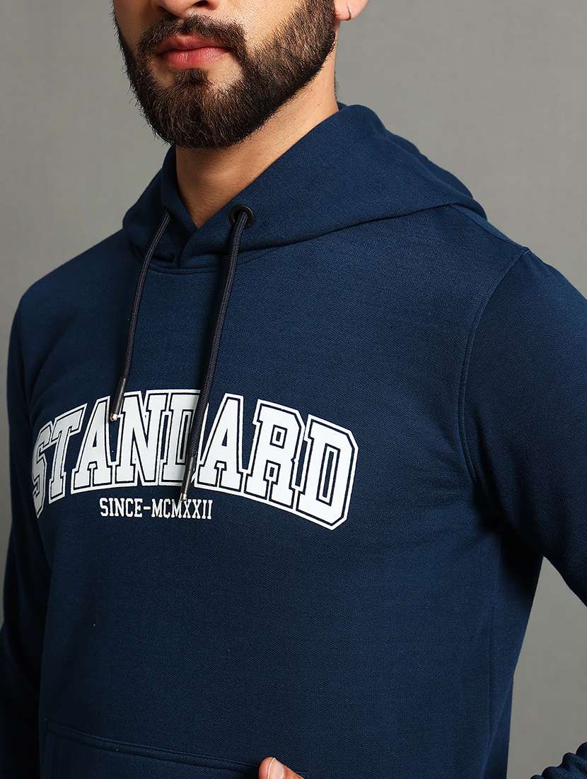 men slim fit printed long sleeve hood neck sweatshirt - 21624940 - Standard Image - 4
