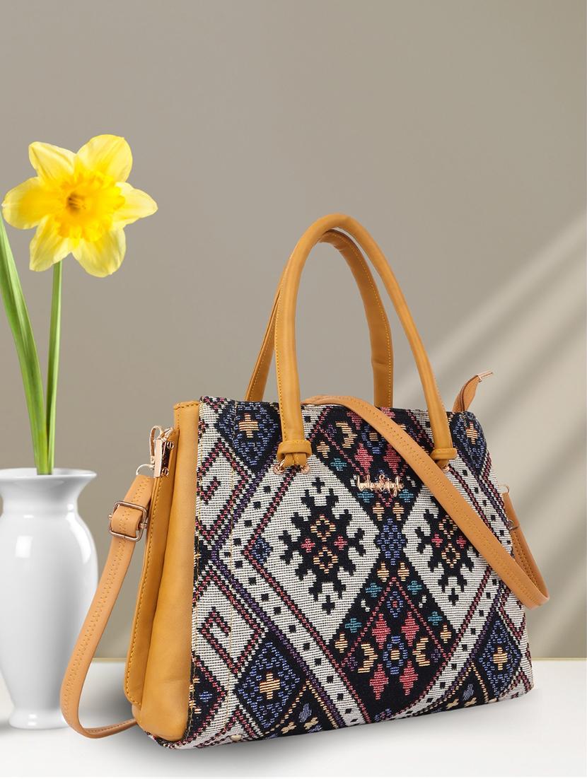 women textured jute handbag - 21624963 -  Zoom Image - 0
