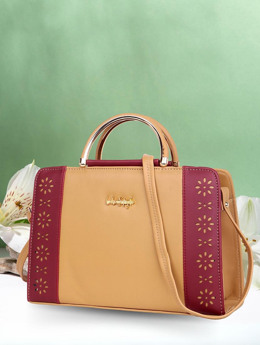 women color block cut work handbag - 21624973 -  Zoom Image - 0