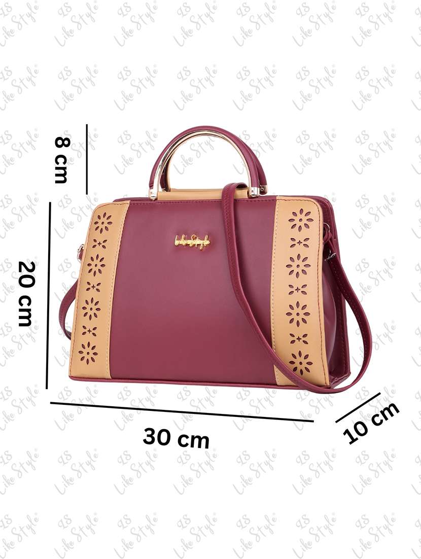 women color block cut work handbag - 21624974 -  Standard Image - 4