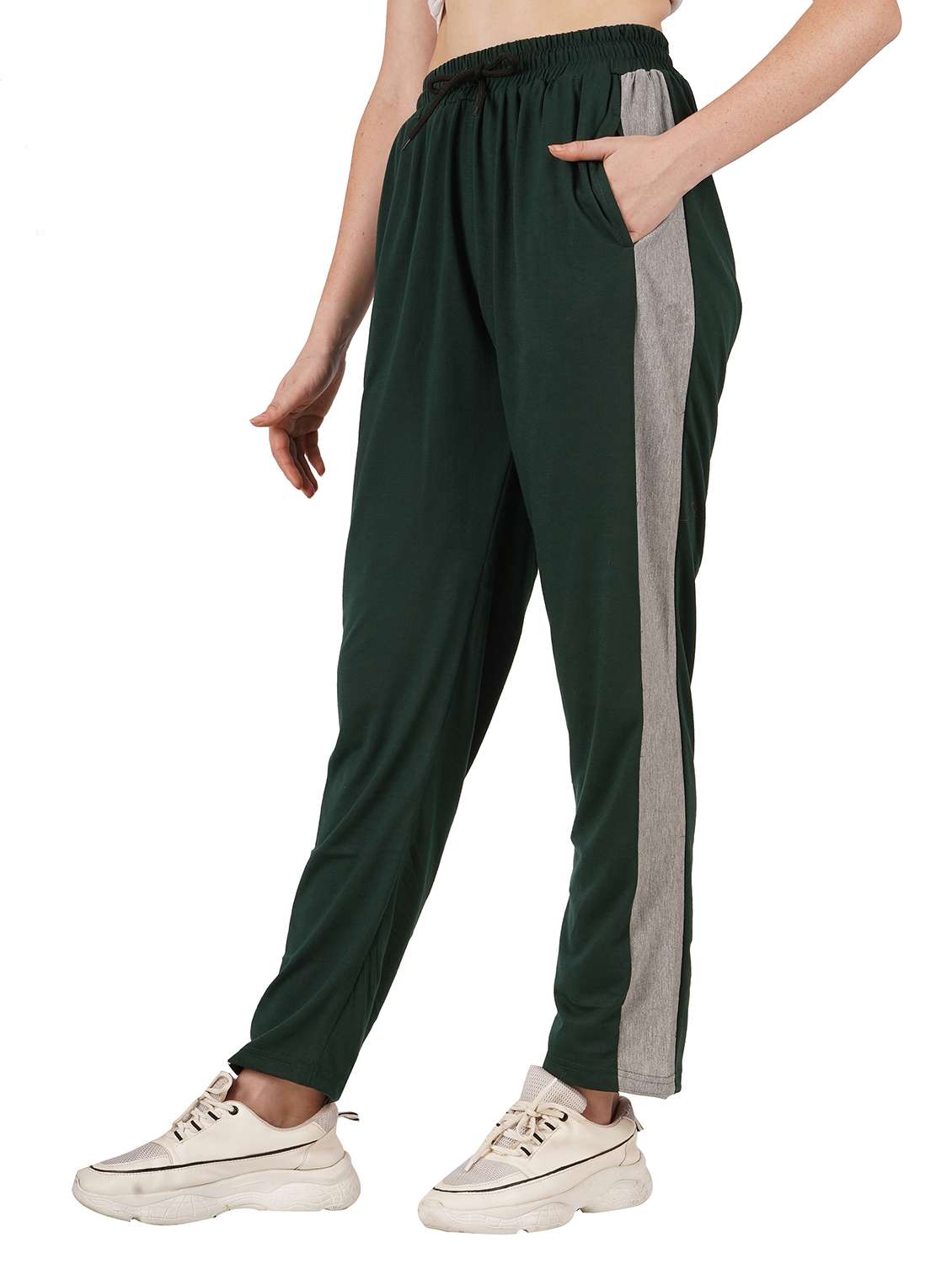 women high rise color block track pants - 21626392 -  Standard Image - 1