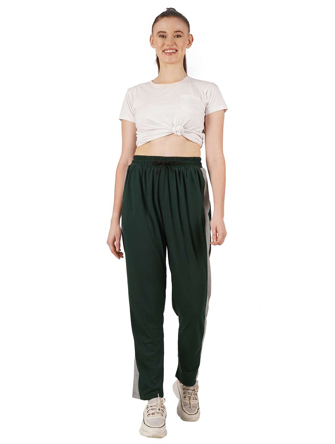 women high rise color block track pants - 21626392 -  Standard Image - 4