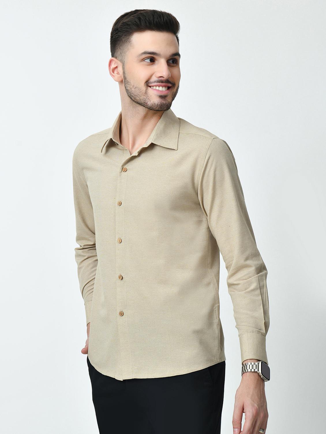 men regular fit solid casual shirt - 21626670 - Standard Image - 1