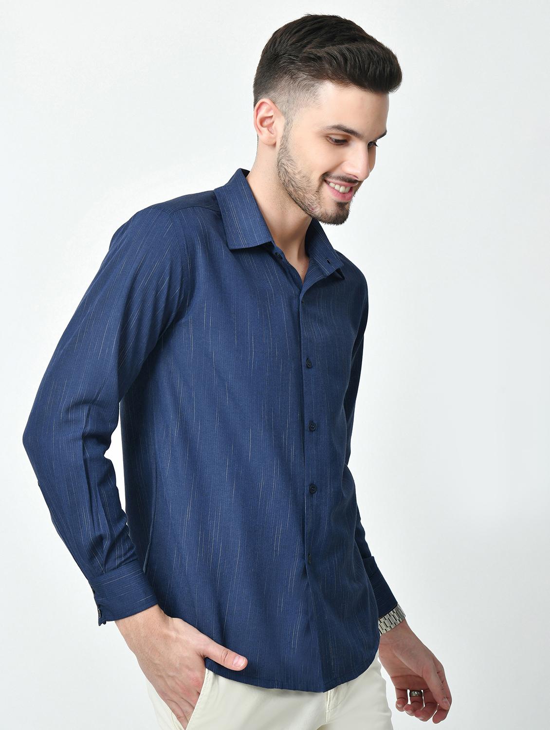 men regular fit self design casual shirt - 21626673 - Standard Image - 1