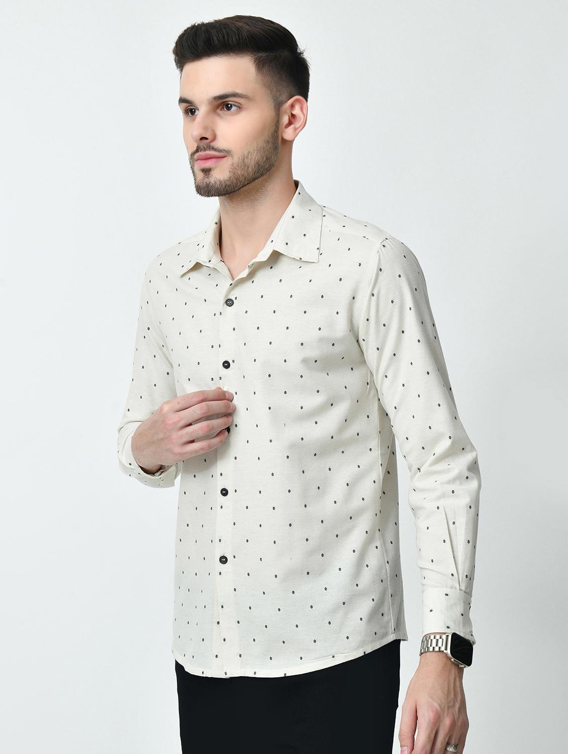 men regular fit micro printed casual shirt - 21626674 - Standard Image - 1