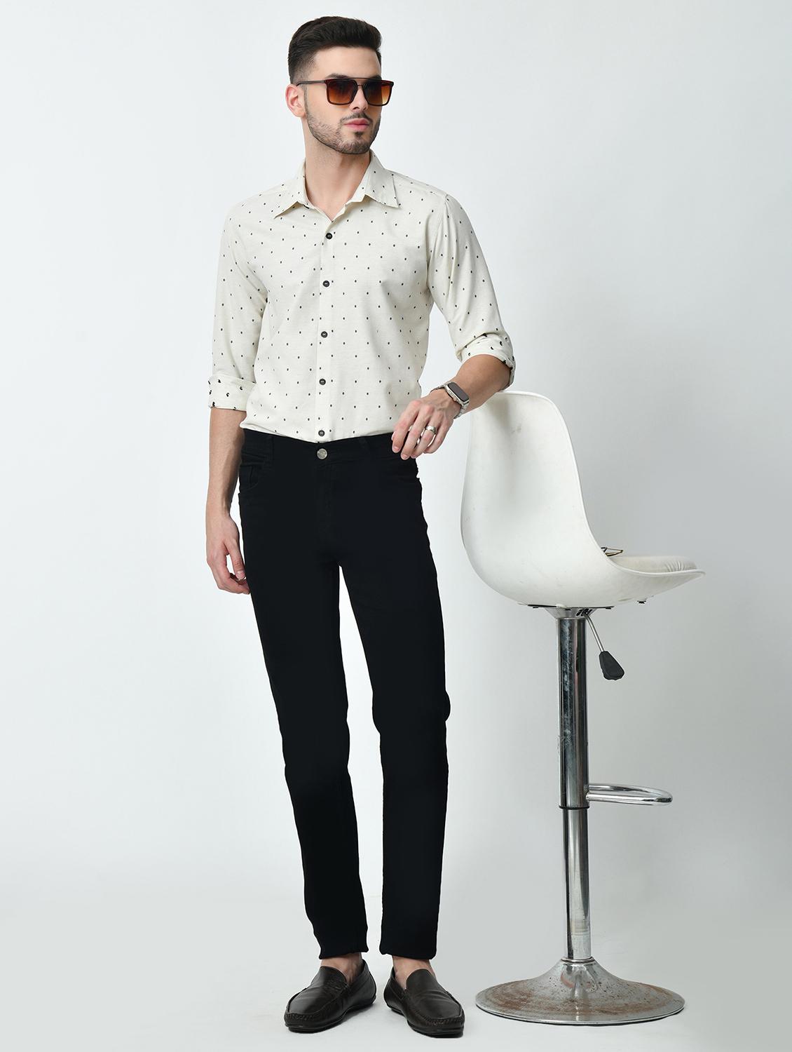 men regular fit micro printed casual shirt - 21626674 - Standard Image - 4