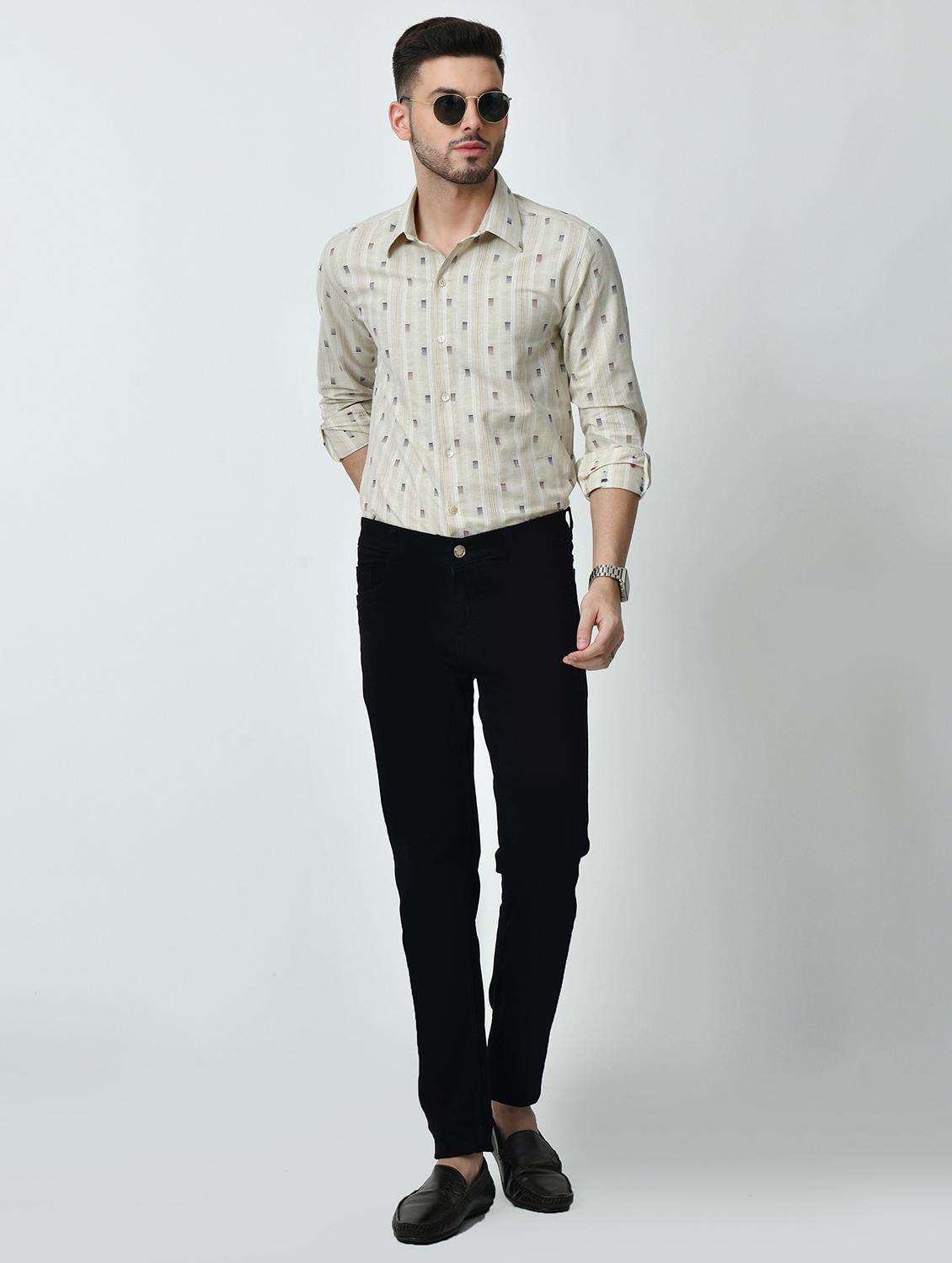 men regular fit self design casual shirt - 21626675 - Standard Image - 4