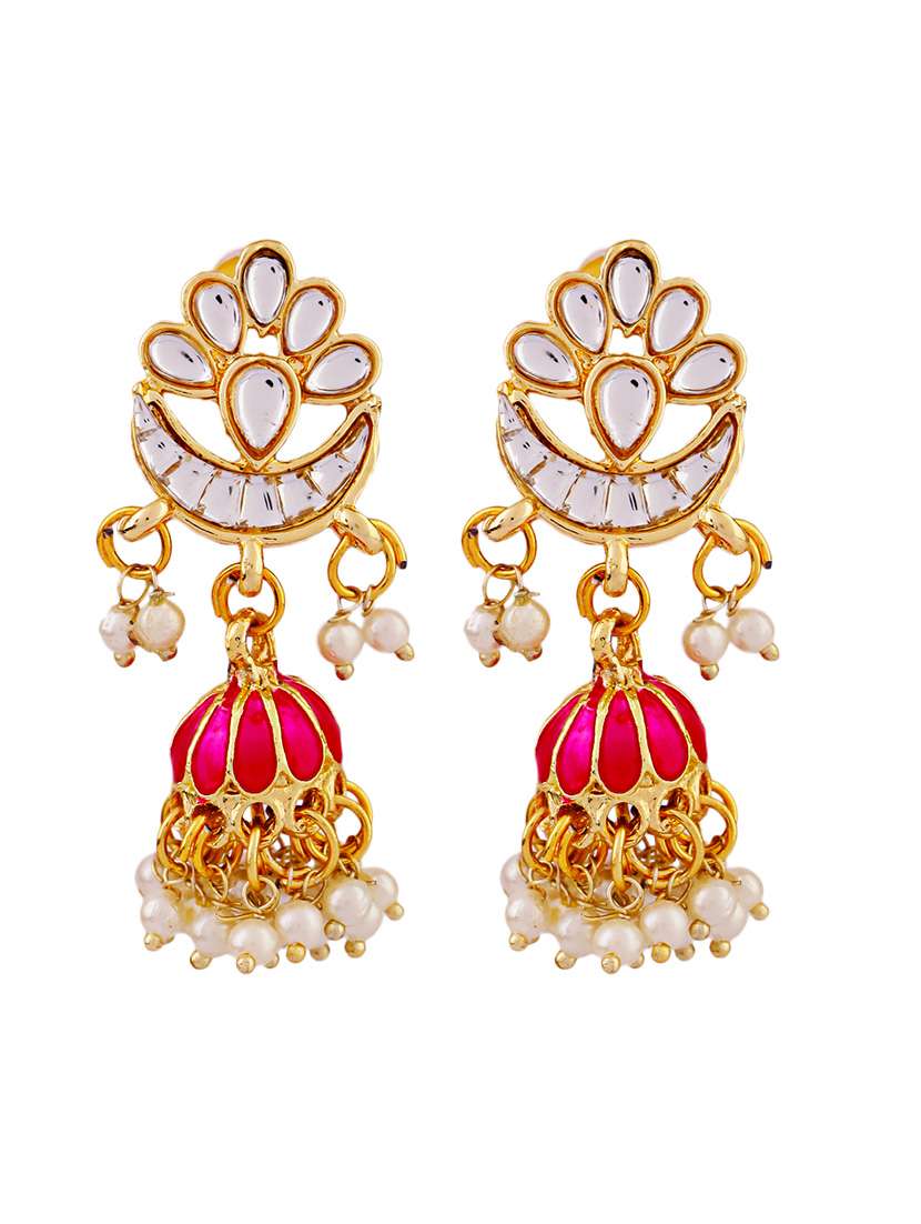 women gold jhumka earrings - 21627095 -  Standard Image - 1