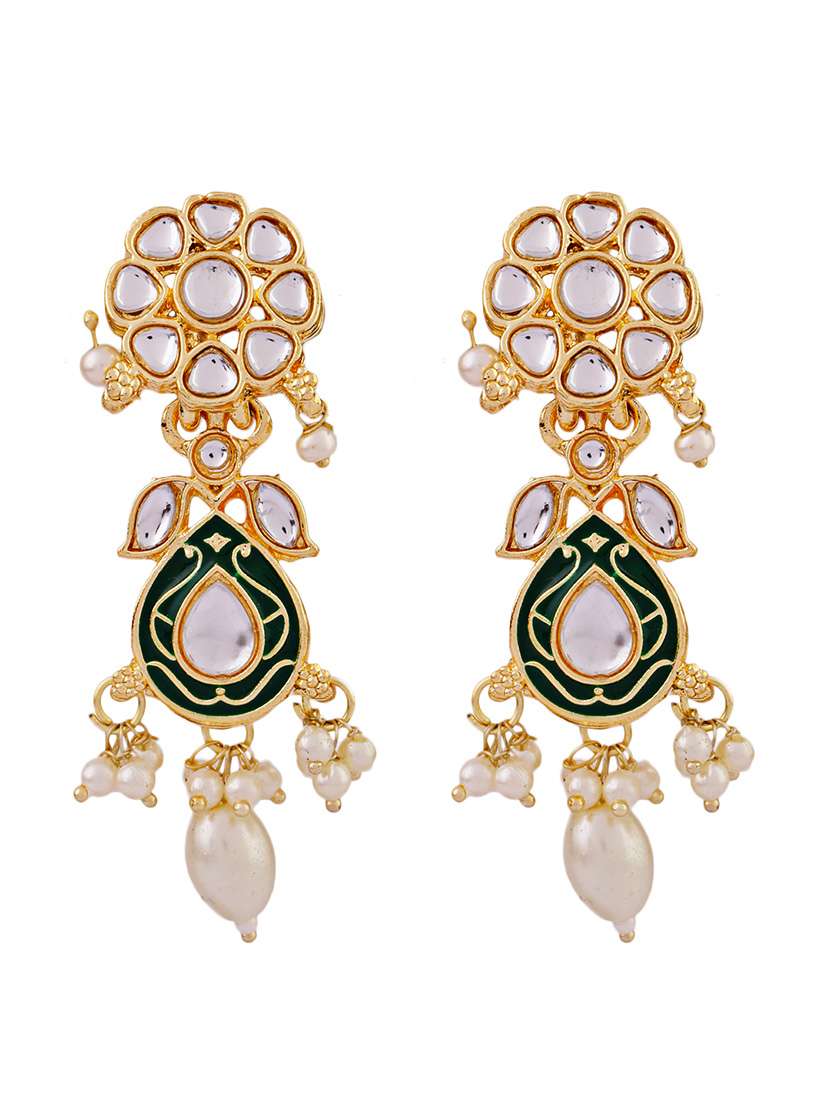 women gold plated drop earrings - 21627098 -  Standard Image - 1